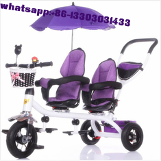 China triciclo do carrinho de criança de bebê dos gêmeos para o triciclo do portador de bebê das crianças para a bicicleta do triciclo do bebê das crianças com assento dois fornecedor